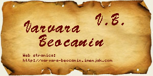 Varvara Beočanin vizit kartica
